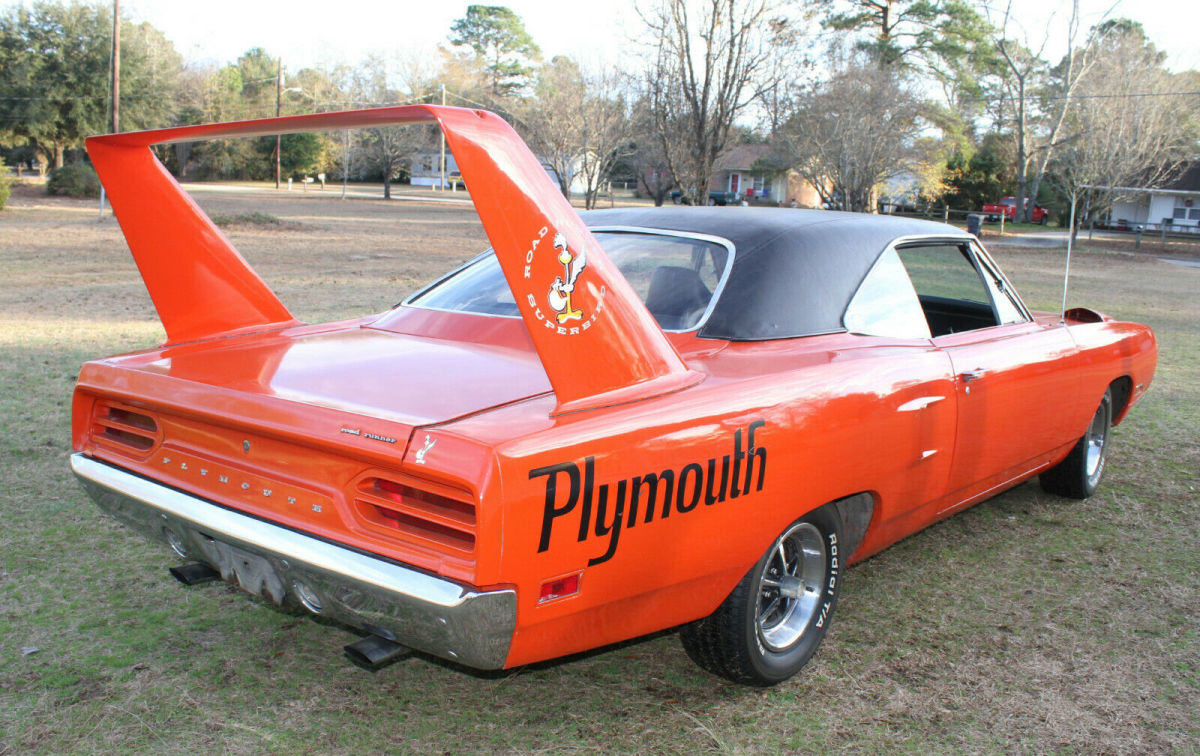 1970 plymouth superbird u code tora red, bucket seats, console, driver quality