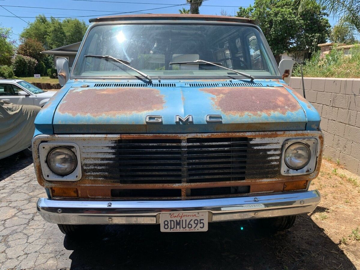 1975 gmc vandura g10 short van patina original survivor van blue rwd manual g10