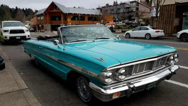 1964 ford galaxie 500 convertible vintage peacockblue 390v8 classic "no reserve"
