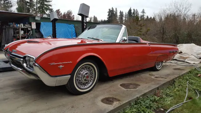 1962 ford thunderbird tbird roadster convertable 390/300 red