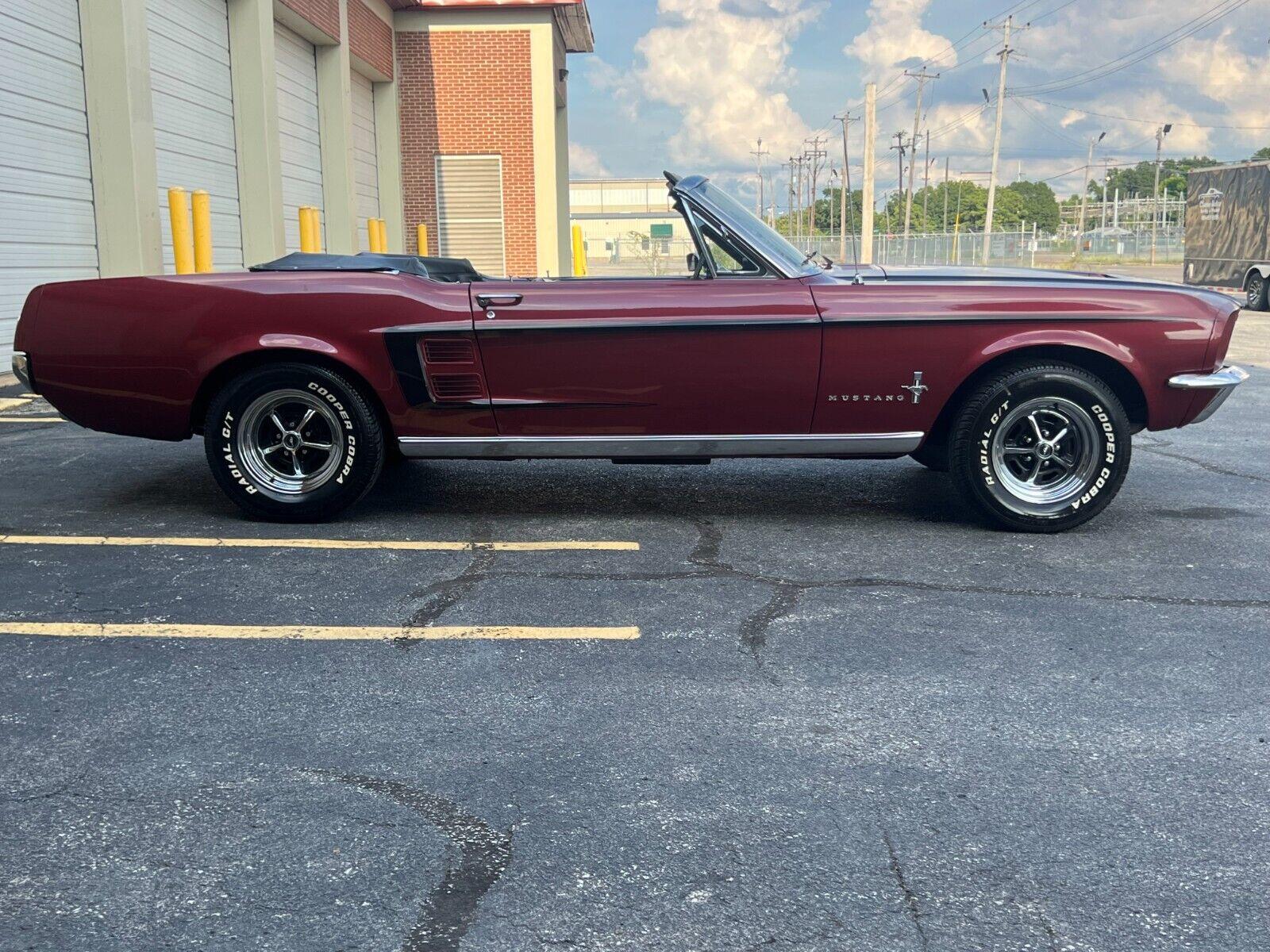 1967 ford mustang convertible burgundy factory 289 engine