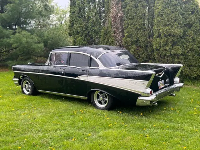 1957 chevrolet bel air black rwd automatic bel air