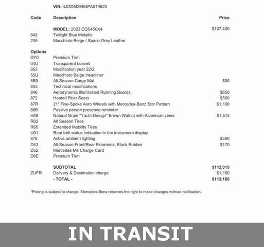 2023 mercedes-benz eqs 450 4matic