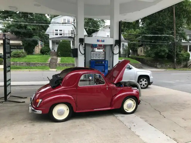 classic 1953 fiat topolino 500c cherry red convertible