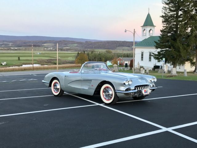1960 chevrolet corvette silver/red*#smatch270hp*dualquads*1repaint*