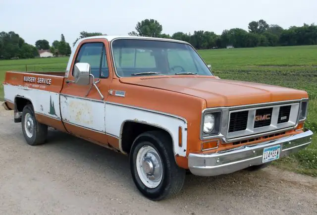 73 gmc sierra grande 2500 pickup truck factory ac slider wood box floor survivor