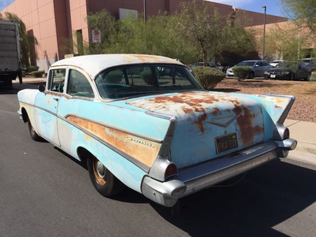 1957 chevrolet bel air 2-door california black plates survivor