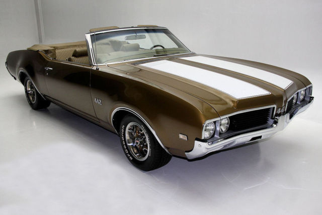 1969 oldsmobile 442 convertible, fully restored, 445/365hp, rare triple gold