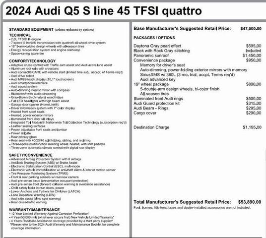 2024 audi q5 45 s line premium