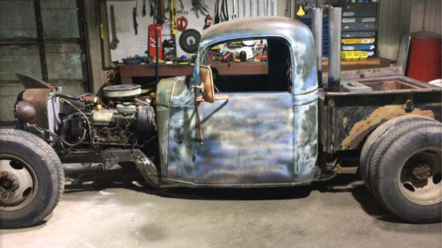 1936 chevy rat rod - hand built frame - dually - 460 engine - automatic - stacks