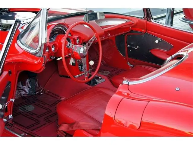 1959 chevrolet corvette convertible - frame-off restored, 283/270hp, red/red!