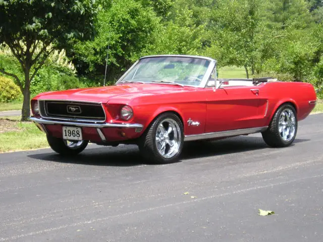 1968 mustang convertible custom candy apple red #'s match! restored! must see!