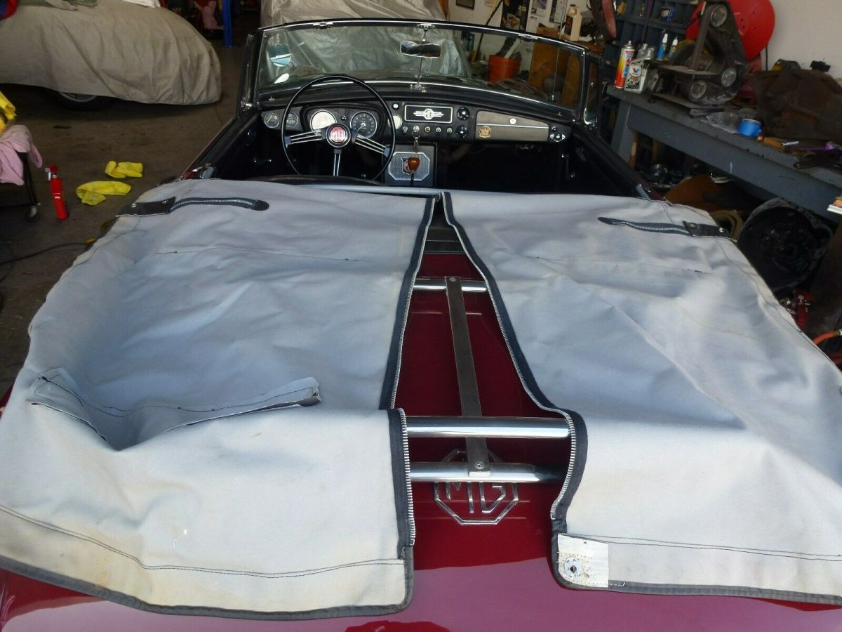 1966 mg mgb, burgandy with black interior