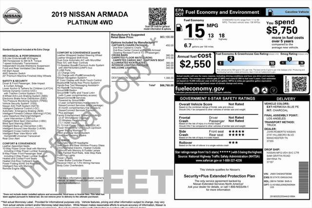 2019 nissan armada platinum