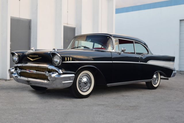 57 bel air original color combo black with two tone interior, nicely restored