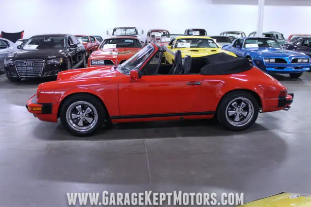 1986 porsche 911 cabriolet guards red convertible 3.4l h6 66089 miles