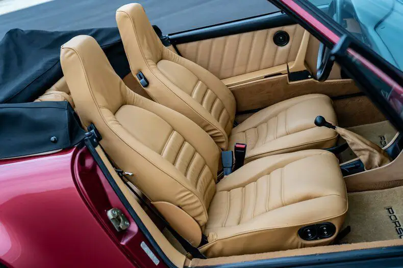 1989 porsche 911 carrera cabriolet, velvet red/champagne, same owner since '91!