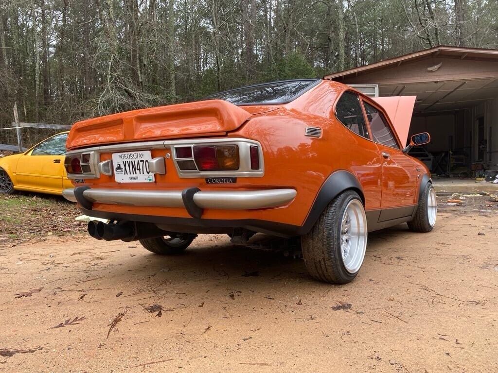1974 toyota corolla coupe orange rwd manual sr5