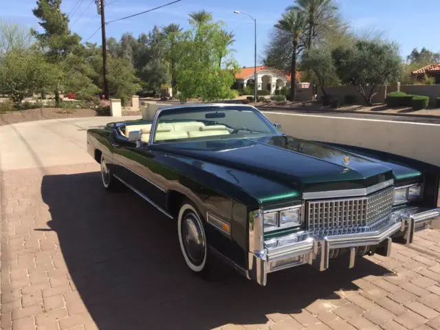 1975 cadillac el dorado leather 44,200 miles green convertable v8 automatic