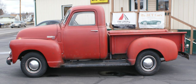 1950 chevrolet 3100 pick up straight 6 3spd running driving barn find