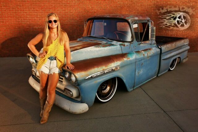 slammed restomod air ride apache patina hot rat street rod leather c10 lsx swap