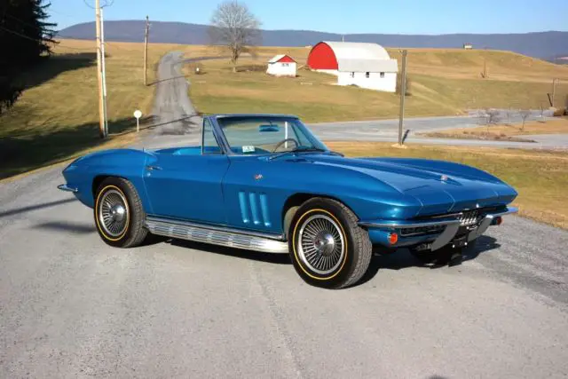 1965 corvette convertible *nassaublue/blue*zz4crateengine*knockoffs*frameonresto
