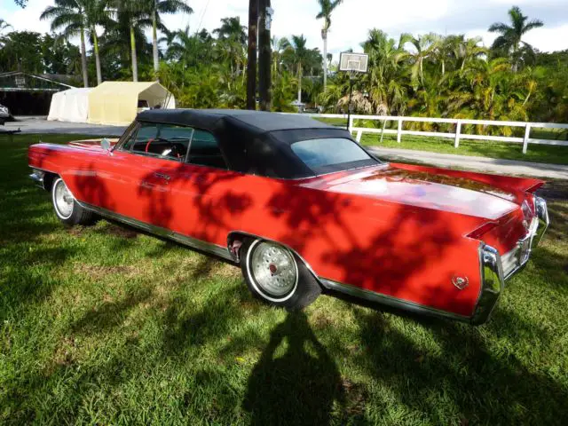 1964 cadillac eldorado conv.-restored/no rust-red/black top/factory a/c-loaded