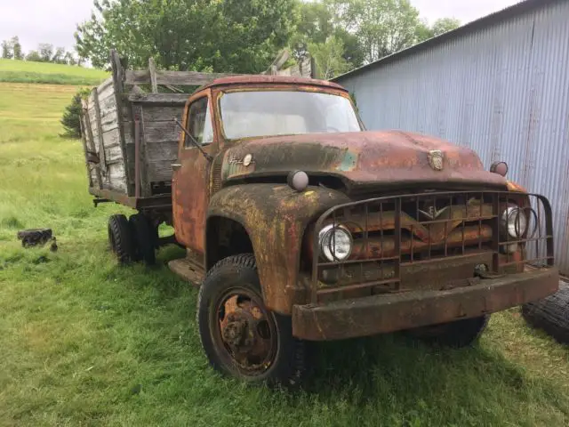 1954 f600 ford truck fabco 4x4 stake side bed cab vintage rat rod ratrod