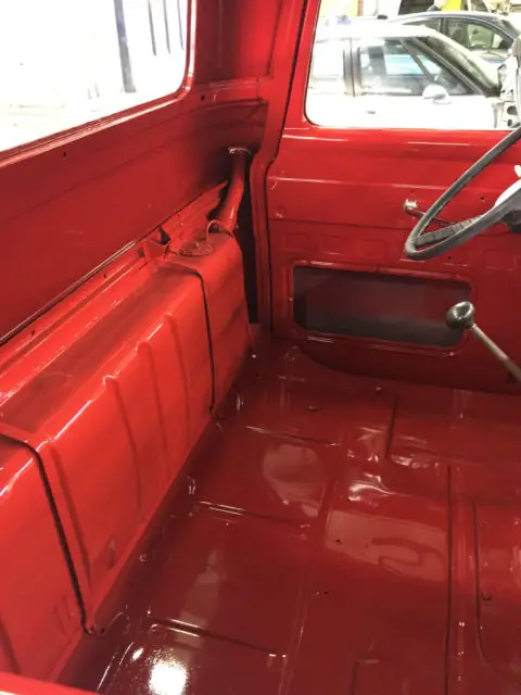 red 1960 ford f250 stake bed truck