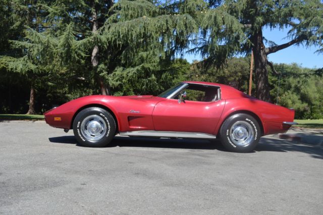 1973 chevrolet corvette maroon automatic 37,667 miles
