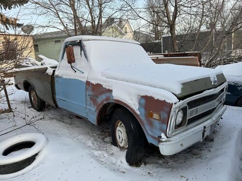 orange 1972 c10 with title and disk brakes and no motor other one is a 1971 withou