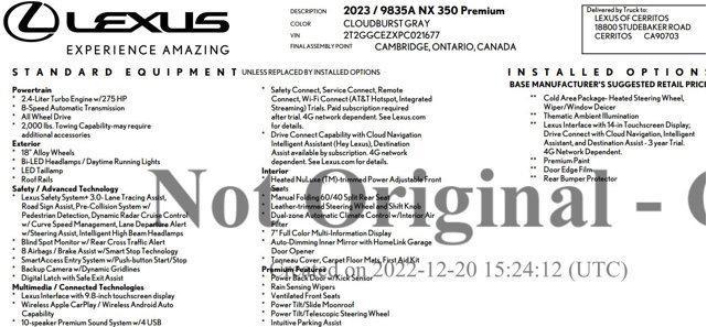 2023 lexus nx 350 premium