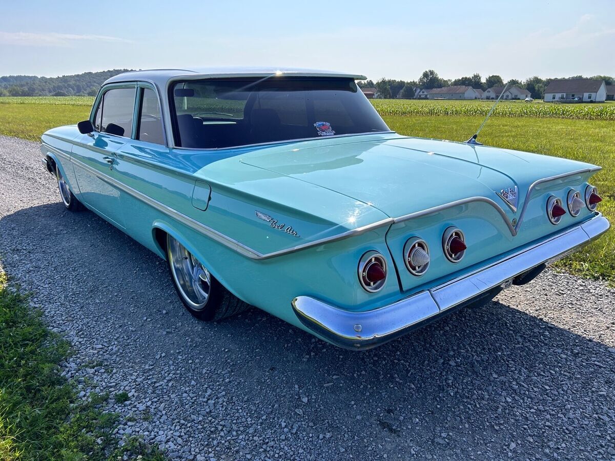 1961 chevrolet bel air sedan green rwd manual shelf top
