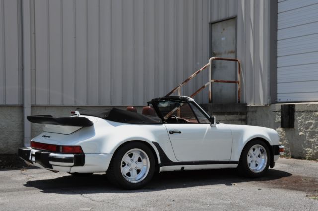 1988 porsche 911 cabriolet widebody g50 grand prix white w/ mahogany fresh 3.2