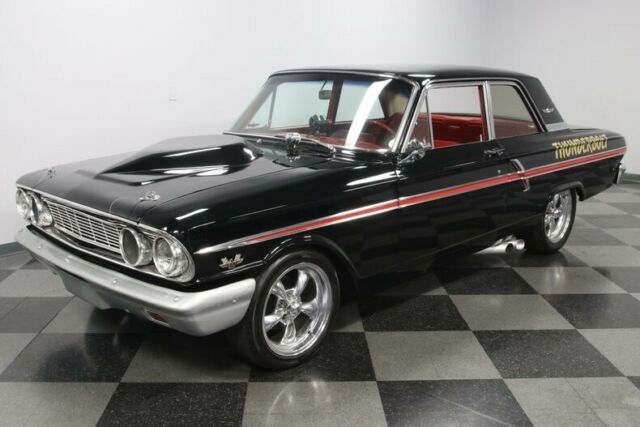 classic vintage chrome rev wheels flowmaster side pipes fomoco black paint red v