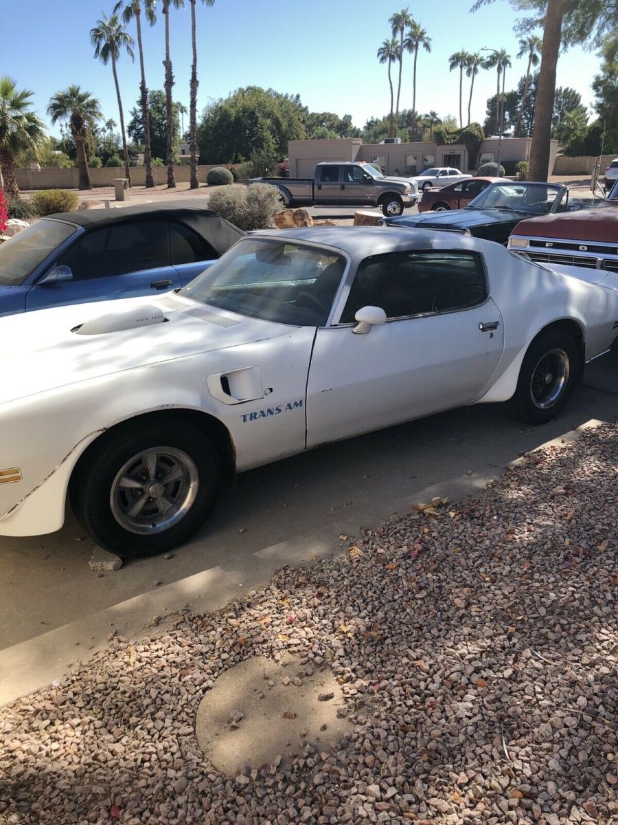 no reserve y code 455/4 1974 pontiac trans am coupe white rwd automatic