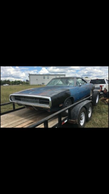 1970 dodge charger 500 blue, matching numbers 318, does not run, good project