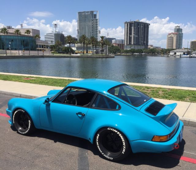 porsche 911 miami blue turbo wide body lightweight hot rod 3.3l 911sc track car