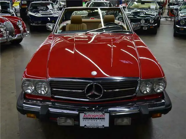 1987 mercedes-benz 560 series 560sl 39900 miles signal red convertible 8 cylinde