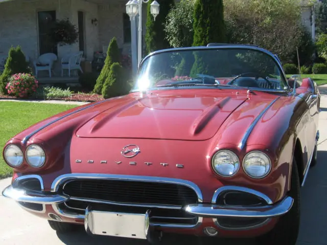 1962 61 corvette numbers matching, honduras maroon, 300hp powerglide 1 of 465