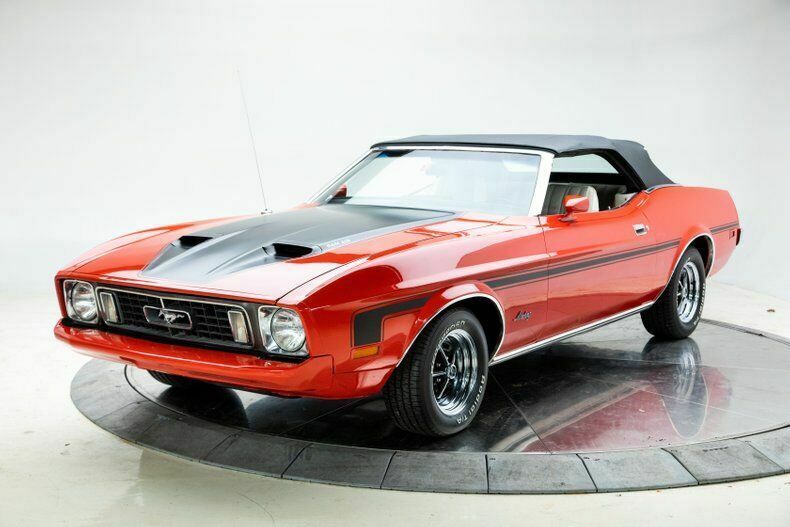1973 ford mustang v8 5.0l automatic 3-speed convertible bright red