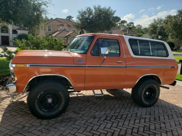 1979 ford bronco ranger xlt rare factory coral orange 4x4,ac, 400, auto