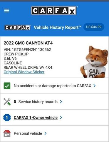 2022 gmc canyon at4 w/leather