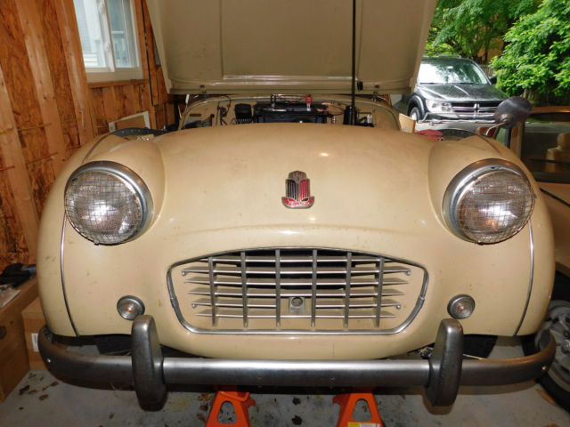 1956 triumph tr3; 'small mouth', older restoration; very good cond. (video)