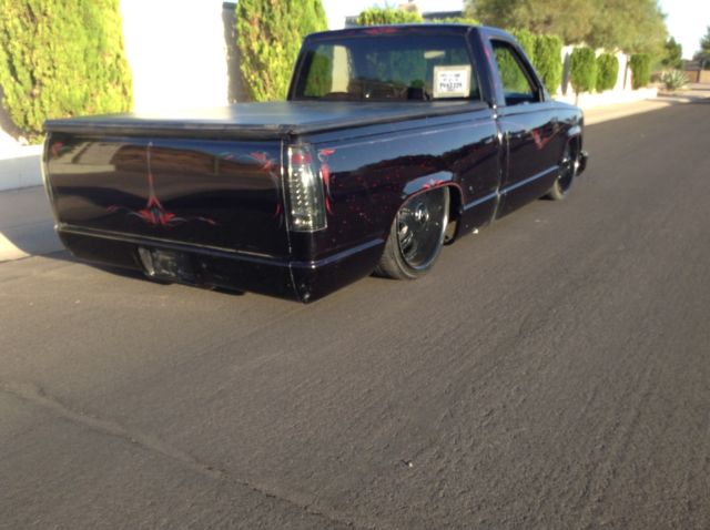 1991 gmc sierra, custom lowrider pickup on air bags