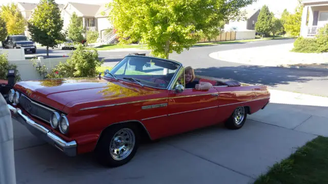 1963 buick skylark convertible v8 4 speed red with red interior