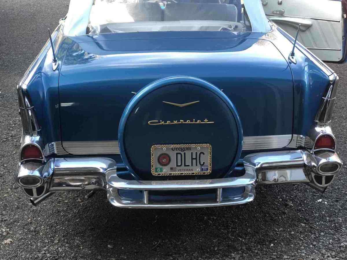 1957 chevrolet bel air convertible blue rwd automatic belair