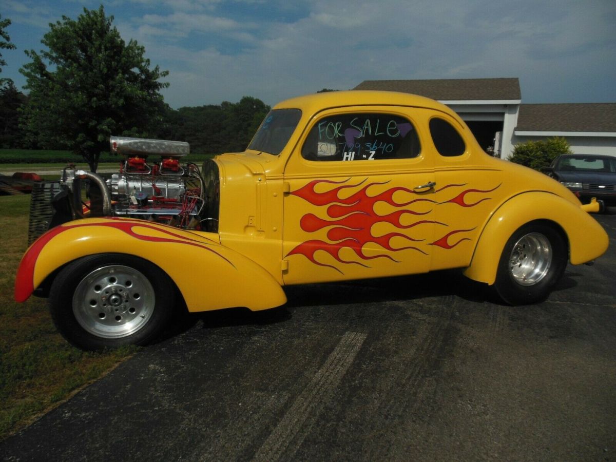 race car - 1937 chevy 5 window coupe