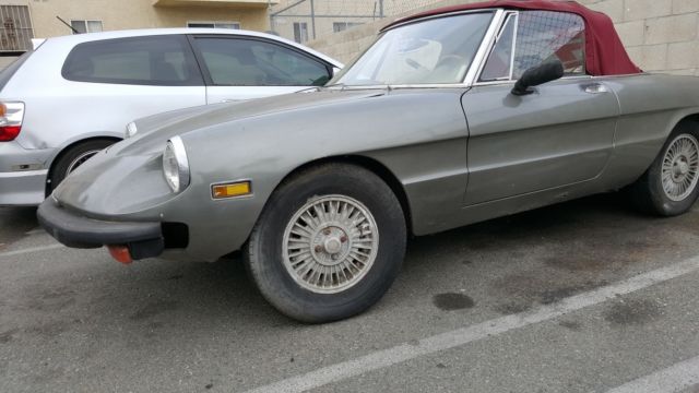 1979 alfa romeo spider gray paint, red interior see youtube video
