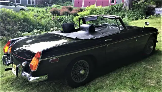 1970 mgb rdstr black 89k mi hdtop sftop wirewhls solid very orig & strong runner